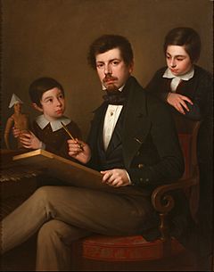 Antonio Mª Esquivel - Self-portrait with his sons Carlos and Vicente - Google Art Project.jpg