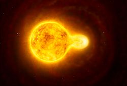 Artist’s impression of the yellow hypergiant star HR 5171.jpg