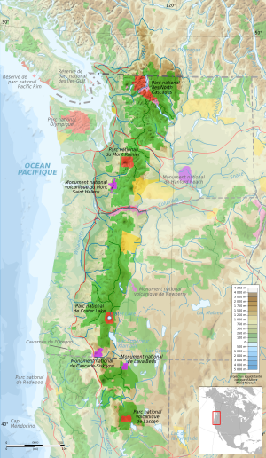 Archivo:Cascade Range map protected areas map-fr