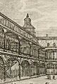 Espadaña y escalera desde el patrio de la reina, detail from Theatrum hispaniae exhibens regni urbes villas ac viridaria magis illustria... Material gráfico 15 (cropped)