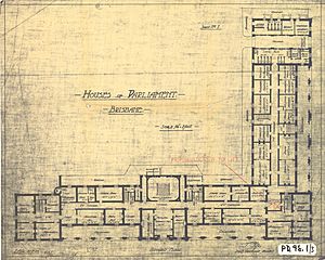 Archivo:Ground floor plan of Parliament House, Brisbane City, 21 July 1920