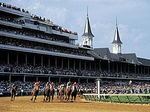 Archivo:Kentucky Derby race, Louisville, Kentucky