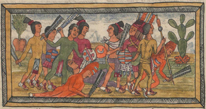 Archivo:La derrota en la batalla de Atlixco contra los Huejotzingas, en el folio 168v