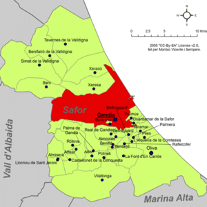 Archivo:Localització de Gandia respecte de la Safor