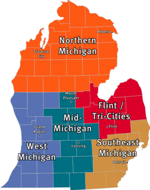 Archivo:Lower Peninsula of Michigan map
