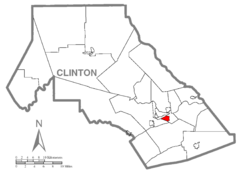 Map of Castanea, Clinton County, Pennsylvania Highlighted.png
