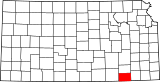 Map of Kansas highlighting Chautauqua County.svg