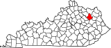 Map of Kentucky highlighting Rowan County.svg