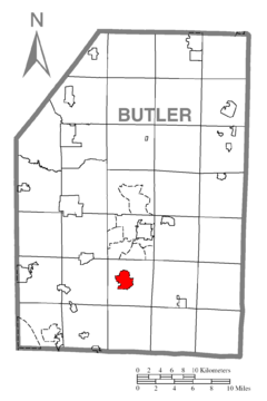 Map of Nixon, Butler County, Pennsylvania Highlighted.png