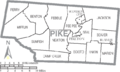 Map of Pike County Ohio With Municipal and Township Labels