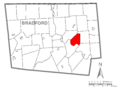 Map of Standing Stone Township, Bradford County, Pennsylvania Highlighted
