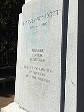 Archivo:Plaque - Harvey W. Scott Statue - Mt. Tabor - Portland