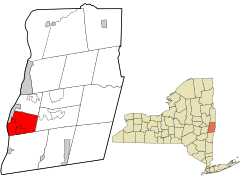 Rensselaer County New York incorporated and unincorporated areas East Greenbush highlighted.svg