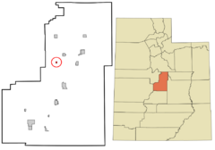 Sanpete County Utah incorporated and unincorporated areas Wales highlighted.svg