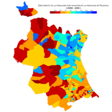 Valencia crecimiento-2008-2018