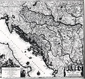 Archivo:Zemljopisna karta Dalmacije, Hrvatske, Slovenije, Bosne, Srbije, Istre i Dubrovacke republike u 18. st