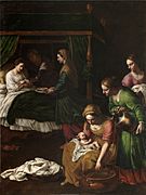 Alessandro Turchi "The Birth of Mary" (1631-1635). Museo del Prado