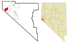 Douglas County Nevada Incorporated and Unincorporated areas Zephyr Cove-Round Hill Village Highlighted.svg
