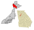 Fulton County Georgia Municipalities Map Roswell Highlighted