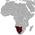 Gemsbok Oryx gazella distribution map