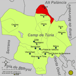 Archivo:Localització de Gàtova respecte del Camp de Túria