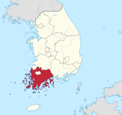 Locator map of South Jeolla Province, South Korea.svg