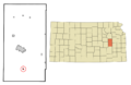 Lyon County Kansas Incorporated and Unincorporated areas Olpe Highlighted