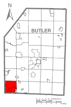 Map of Cranberry Township, Butler County, Pennsylvania Highlighted.png