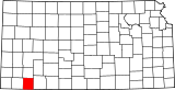Map of Kansas highlighting Seward County.svg