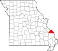 Map of Missouri highlighting Perry County