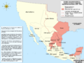 Mexico 1835-1846 administrative map-es