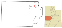 Millard County Utah incorporated and unincorporated areas Oak City highlighted.svg