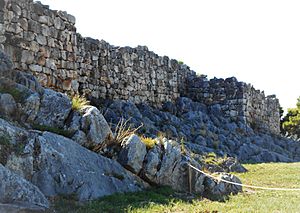 Archivo:Muro exterior del sitio arqueológico de Tirinto.