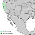 Quercus durata range map