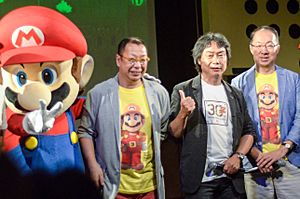 Archivo:Takashi Tezuka, Shigeru Miyamoto and Kōji Kondō