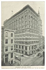 Archivo:(King1893NYC) pg213 BROADWAY AND DEY STREET. SHOWING MERCANTILE NATIONAL BANK, WESTERN UNION TELEGRAPH BUILDING, AND THE MAIL AND EXPRESS