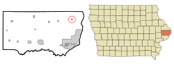 Clinton County Iowa Incorporated and Unincorporated areas Andover Highlighted.svg