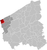 De Panne West-Flanders Belgium Map.svg