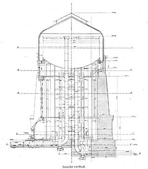 Archivo:Depósito elevado, sección vertical, Madrid
