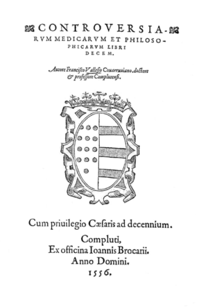 Archivo:Francisco Vallés (1556) Controversiarum et philosophicarum libri decem