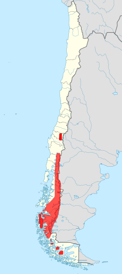 Ubicación geográfica del huemul en 2013. En 1900 abarcaba un área mucho mayor y más densamente poblada de huemules.