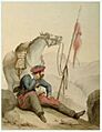 Lancero del escuadrón de Álava hacia 1836. Grabado de Charles Vanceller