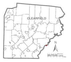 Map of Osceola Mills, Clearfield County, Pennsylvania Highlighted.png