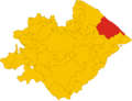 Map of comune of Fano (province of Pesaro and Urbino, region Marche, Italy)