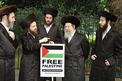 Archivo:Members of Neturei Karta Orthodox Jewish group protest against Israel