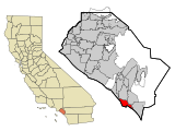 Orange County California Incorporated and Unincorporated areas Dana Point Highlighted.svg