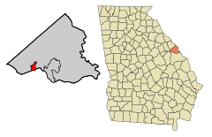 Richmond County Georgia Incorporated and Unincorporated areas Blythe Highlighted.svg