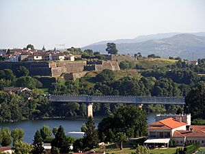 Archivo:Rio Miño y al fondo las murallas de ValenÇa