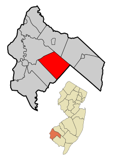 Salem County New Jersey Incorporated and Unincorporated areas Alloway Highlighted.svg