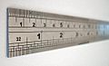 Steel ruler closeup